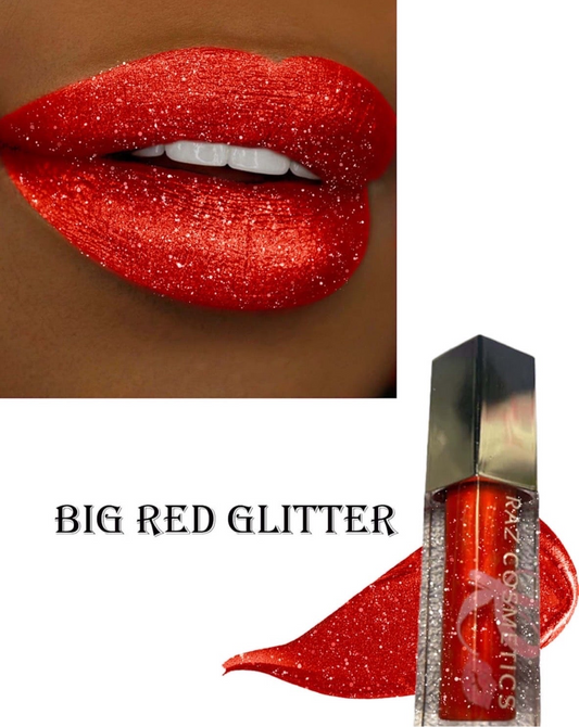 Big Red Glitter Red Lipgloss